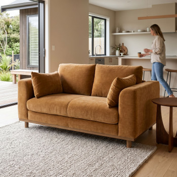 Portia 2 Seater Sofa, Amber
