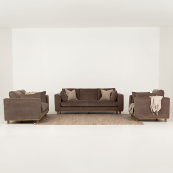 Portia 3 Seater Sofa, Brown