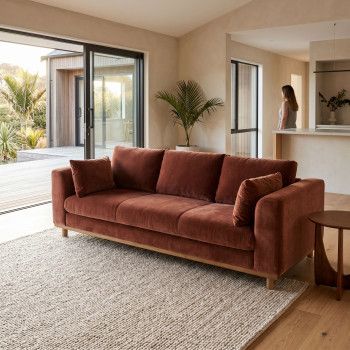 Portia 3 Seater Sofa, Brick