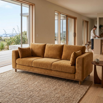 Portia 3 Seater Sofa, Amber