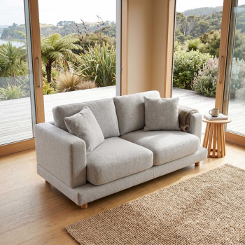 Ella 2 Seater Sofa, Light Grey