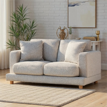 Ella 2 Seater Sofa, Light Grey