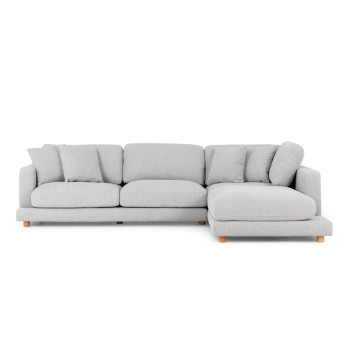 Ella Right Hand Facing Chaise Sofa, Light Grey
