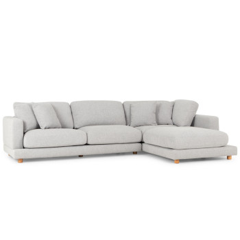 Ella Right Hand Facing Chaise Sofa, Light Grey