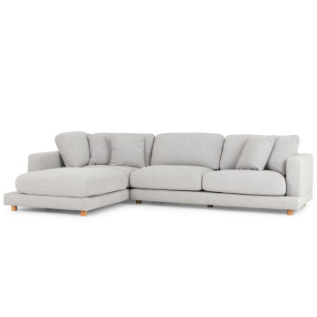Ella Left Hand Facing Chaise Sofa, Light Grey