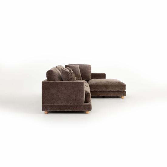 Ella Right Hand Facing Chaise Sofa, Mushroom