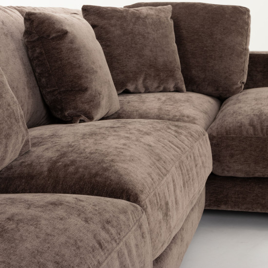 Ella Right Hand Facing Chaise Sofa, Mushroom