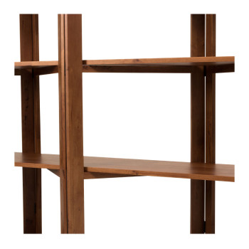 Woodwall Room Divider With Shelves, Dark