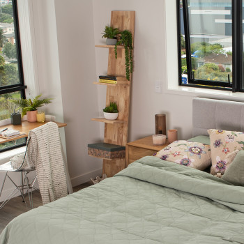 Woodwall Ladder Bookshelf, Light