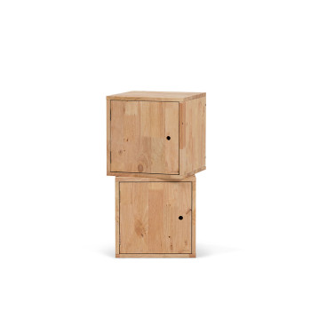 Woodwall 1x1 Cube with Door - Set of 2, Light
