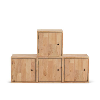 Woodwall 1x1 Cube with Door - Set of 2, Light