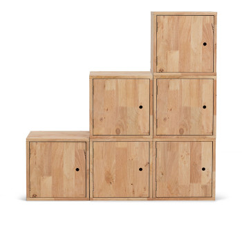 Woodwall 1x1 Cube with Door - Set of 2, Light