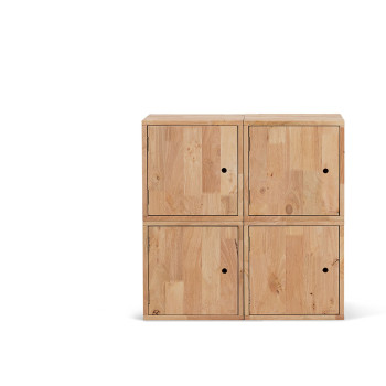 Woodwall 1x1 Cube with Door - Set of 2, Light