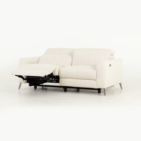 Kayla 3 Seater Electric Recliner, Cream