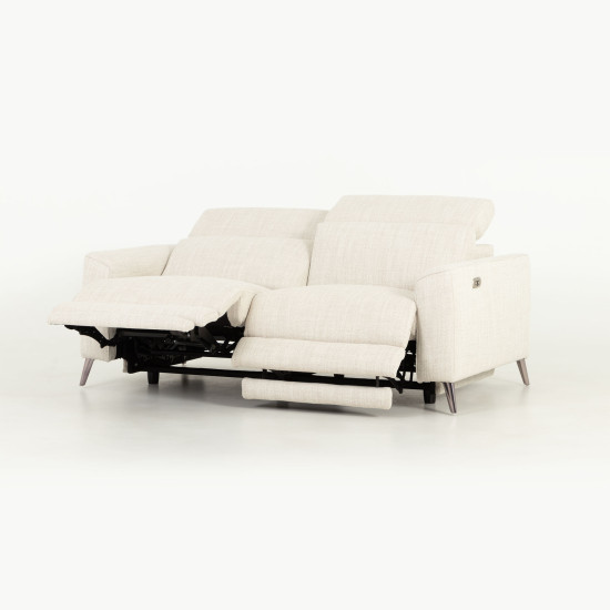 Kayla 3 Seater Electric Recliner, Cream