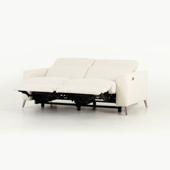 Kayla 3 Seater Electric Recliner, Cream