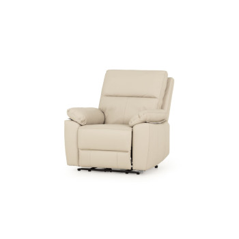 Gracey Leather Electric Recliner Chair, Light Grey