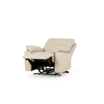 Gracey Leather Electric Recliner Chair, Light Grey