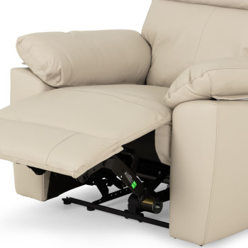 Gracey Leather Electric Recliner Chair, Light Grey