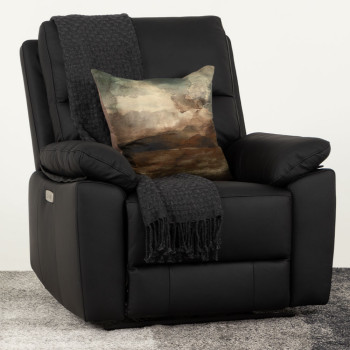 Gracey Leather Electric Recliner Chair, Black