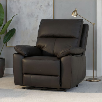 Gracey Leather Electric Recliner Chair, Black