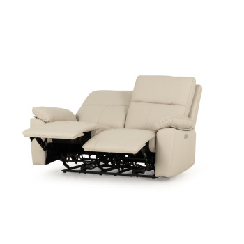 Gracey 2 Seater Leather Electric Recliner Sofa, Light Grey