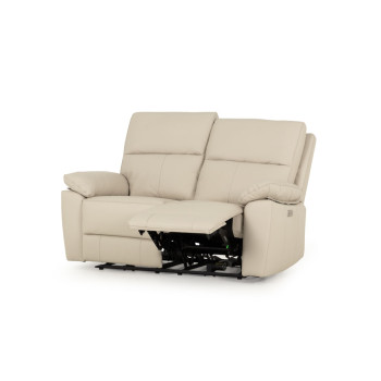 Gracey 2 Seater Leather Electric Recliner Sofa, Light Grey