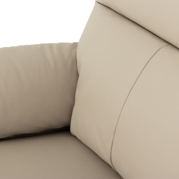 Gracey 2 Seater Leather Electric Recliner Sofa, Light Grey