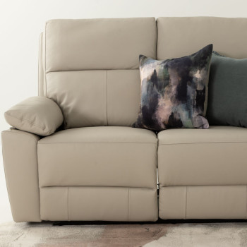 Gracey 2 Seater Leather Electric Recliner Sofa, Light Grey