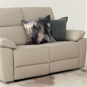 Gracey 2 Seater Leather Electric Recliner Sofa, Light Grey