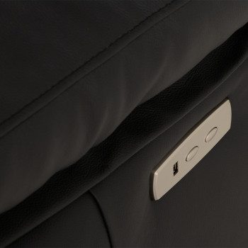 Gracey 2 Seater Leather Electric Recliner Sofa, Black