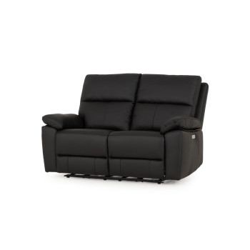 Gracey 2 Seater Leather Electric Recliner Sofa, Black