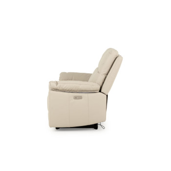 Gracey 3 Seater Leather Electric Recliner Sofa, Light Grey