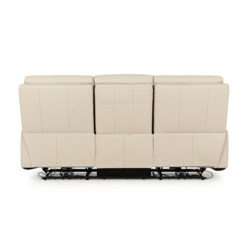Gracey 3 Seater Leather Electric Recliner Sofa, Light Grey