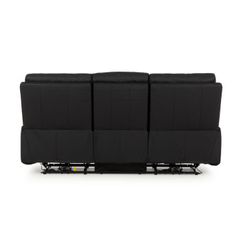 Gracey 3 Seater Leather Electric Recliner Sofa, Black
