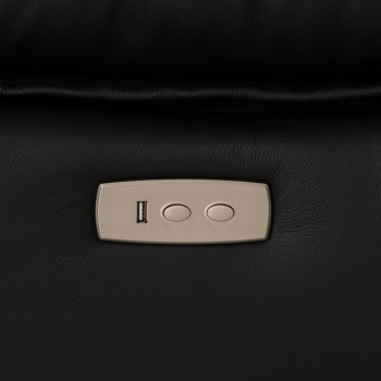 Gracey 3 Seater Leather Electric Recliner Sofa, Black