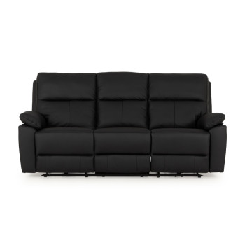 Gracey 3 Seater Leather Electric Recliner Sofa, Black
