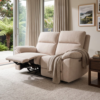 Gracey 2 Seater Fabric Electric Recliner Sofa, Taupe