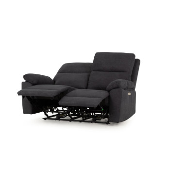 Gracey 2 Seater Fabric Electric Recliner Sofa, Charcoal