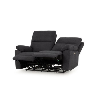 Gracey 2 Seater Fabric Electric Recliner Sofa, Charcoal