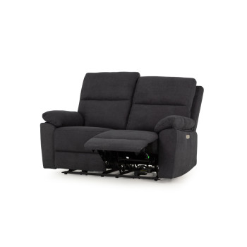 Gracey 2 Seater Fabric Electric Recliner Sofa, Charcoal