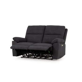 Gracey 2 Seater Fabric Electric Recliner Sofa, Charcoal