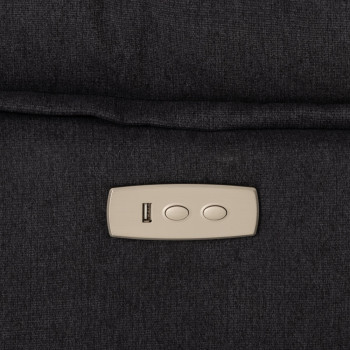 Gracey 2 Seater Fabric Electric Recliner Sofa, Charcoal