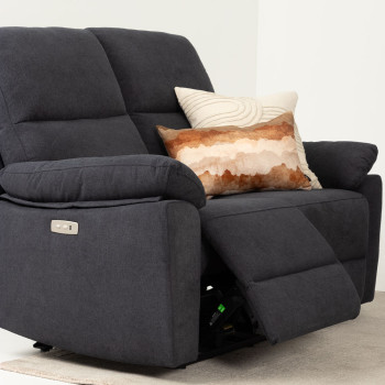 Gracey 2 Seater Fabric Electric Recliner Sofa, Charcoal