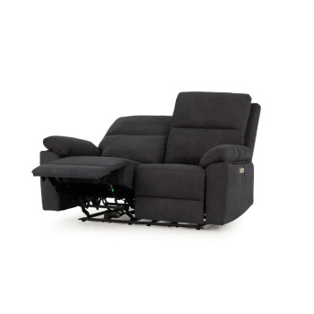 Gracey 2 Seater Fabric Electric Recliner Sofa, Charcoal