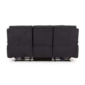 Gracey 3 Seater Fabric Electric Recliner Sofa, Charcoal