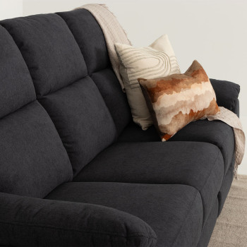 Gracey 3 Seater Fabric Electric Recliner Sofa, Charcoal