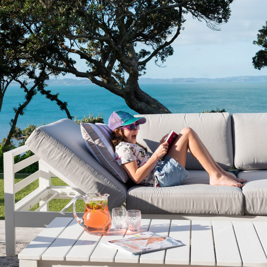 Venus Outdoor 3 Seater Sunlounger, White