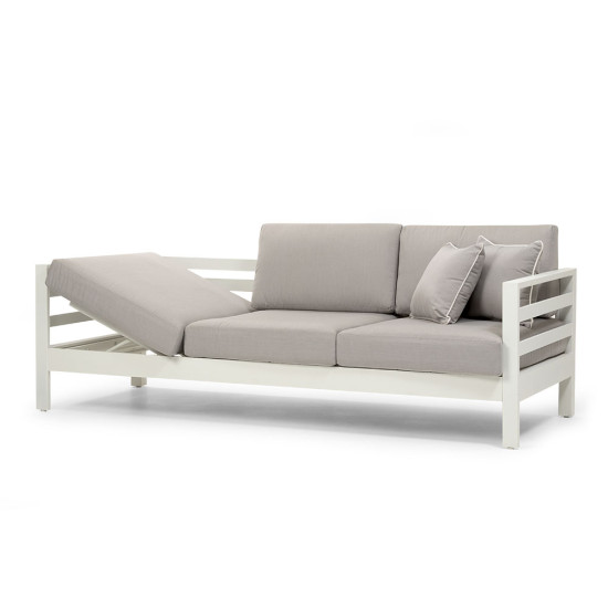 Venus Outdoor 3 Seater Sunlounger, White