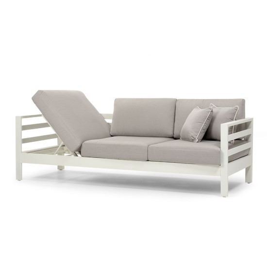 Venus Outdoor 3 Seater Sunlounger, White